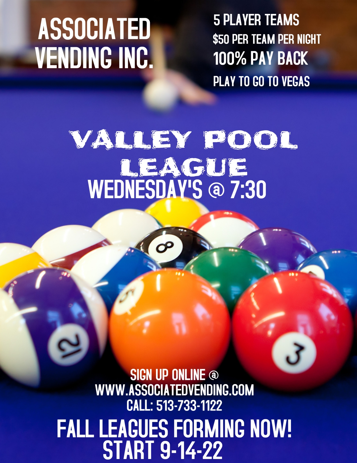 Pool Leagues Associated Vending