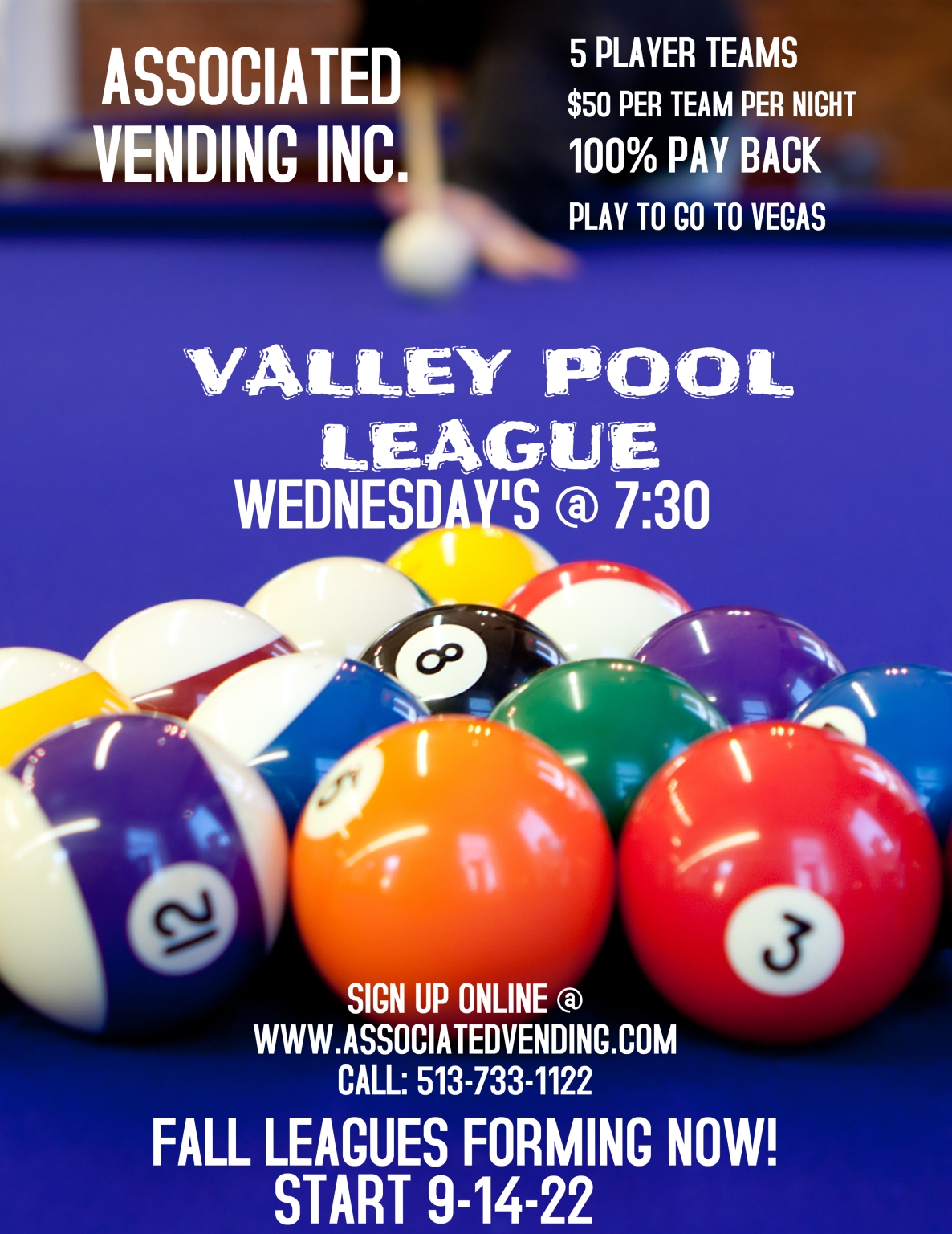 Pool Leagues Associated Vending